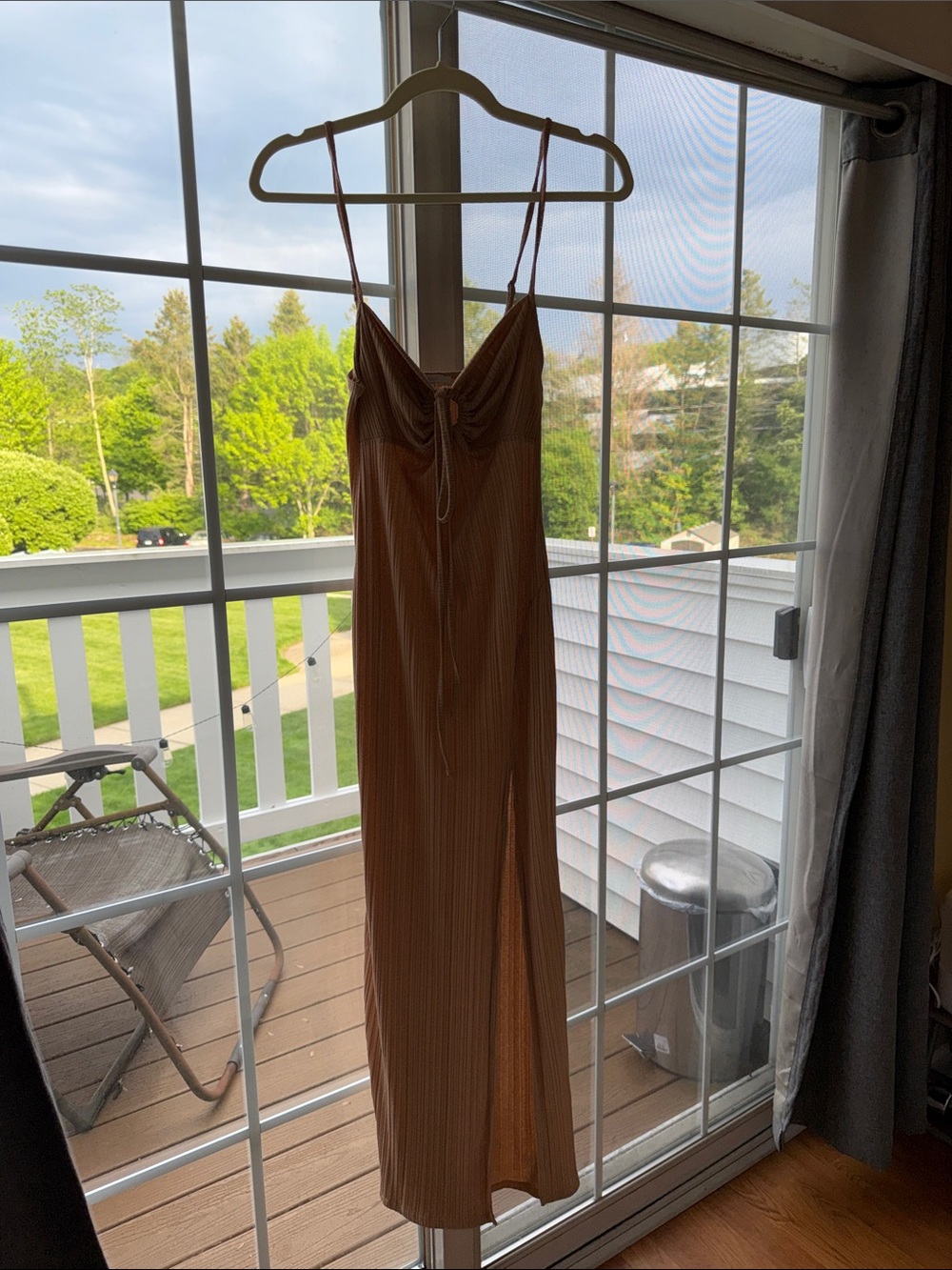 Fashion Nova Tan Maxi Dress